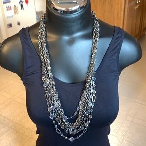 Talbots heavy metal 6 strand necklace
